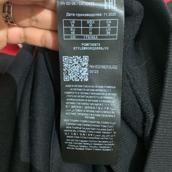 *SOLD* Guess Red and Black Hoodie - Picture 4 of 5